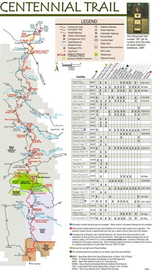 CENTENNIAL TRAIL MAP WITH TRAILHEAD DESCRIPTIONS