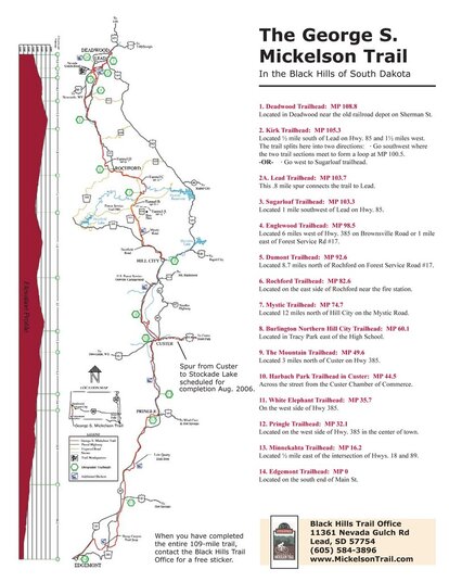 GEORGE S. MICKELSON TRAIL MAP WITH TRAILHEAD DESCRIPTIONS